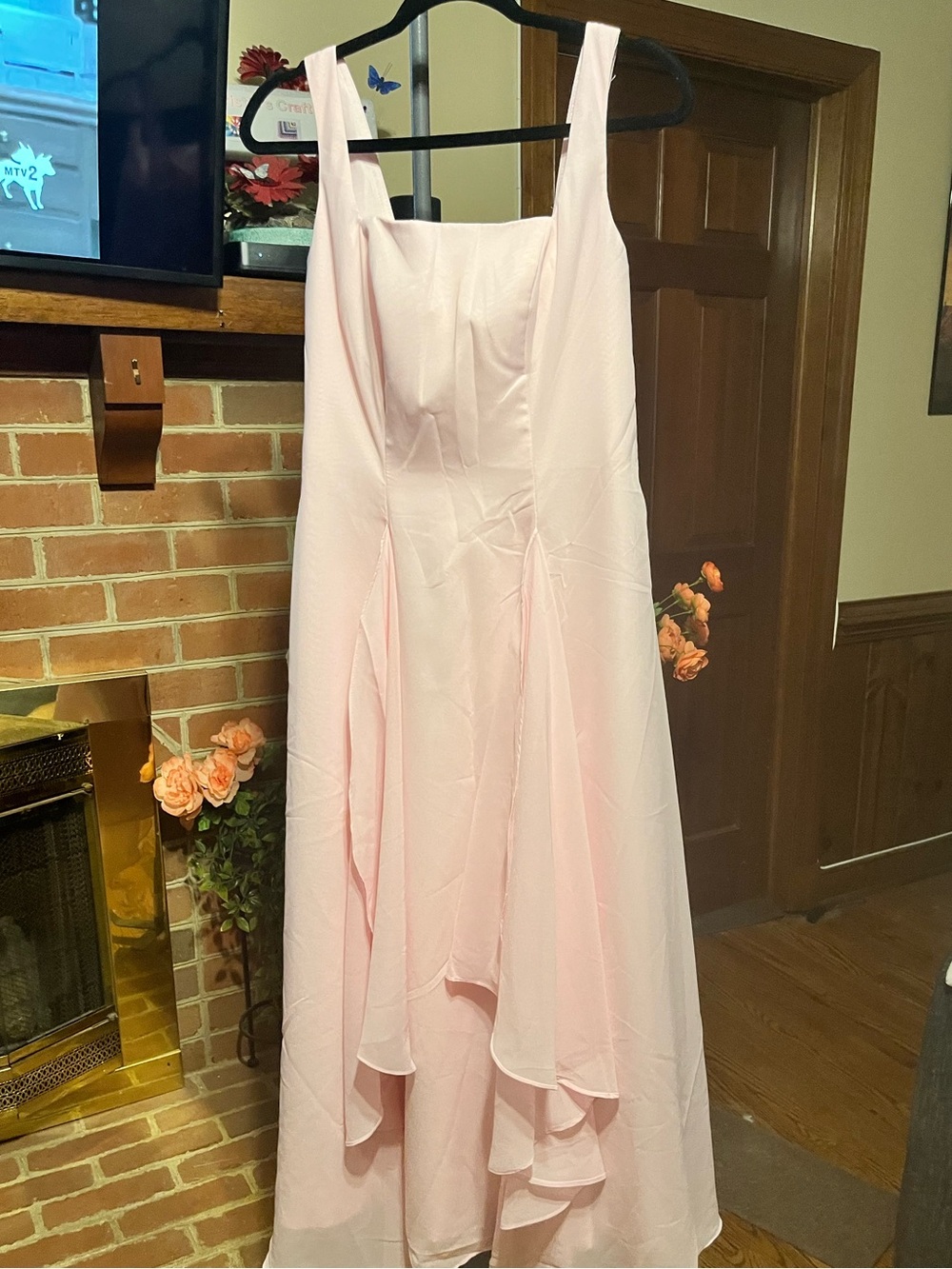 Elegant Light Pink Sleeveless A-Line Dress Size 8